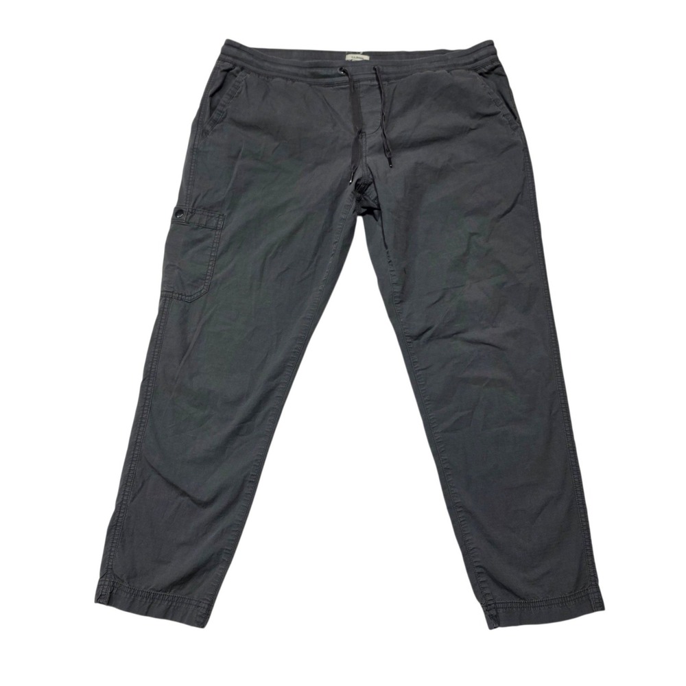 LL Bean Vista Camp Pants Womens Large Petite Gray Cotton Blend Cargo Jogger